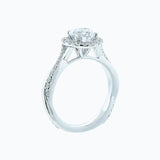 1.0 CT Round Shaped Moissanite Halo & Twisted Pave Engagement Ring