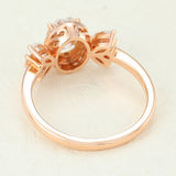 Cluster & Halo Engagement Ring Featuring 0.84 CT Oval Moissanite 5