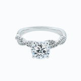 1.50 CT Round Shaped Moissanite Twisted Pave Engagement Ring 1
