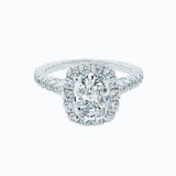 2.0 CT Elongated Cushion Shaped Moissanite Halo & Pave Engagement Ring