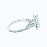2.0 CT Elongated Cushion Shaped Moissanite Halo & Pave Engagement Ring