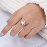 Cluster Engagement Ring Featuring 1.33 CT Oval Moissanite 6