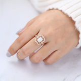 Cluster Halo Engagement Ring Featuring 1.6 CT Emerald Moissanite 2