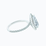3.0 CT Pear Shaped Moissanite Halo & Pave Engagement Ring