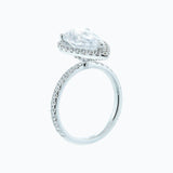 3.0 CT Pear Shaped Moissanite Halo & Pave Engagement Ring