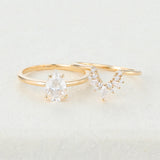 1.33 CT Pear Moissanite Solitaire Bridal Ring Set 6