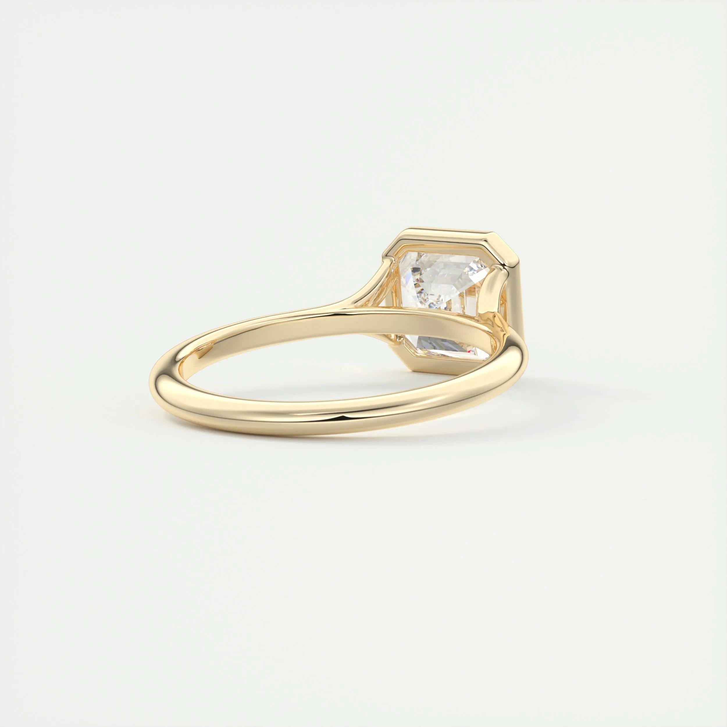 Solitaire Bezel Engagement Ring Featuring 2.03 CT Asscher Moissanite 10