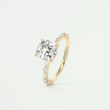 Pave Engagement Ring Featuring 2.0 CT Cushion Moissanite 11