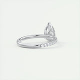 Pave Engagement Ring Featuring 1.93 CT Pear Moissanite 3