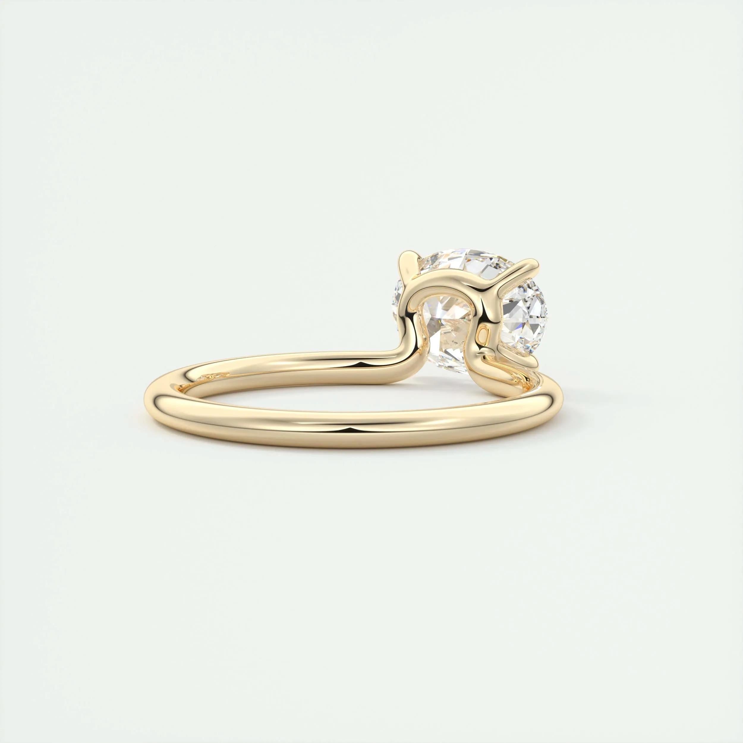 Solitaire Bezel Engagement Ring Featuring 1.91 CT Oval Moissanite 10