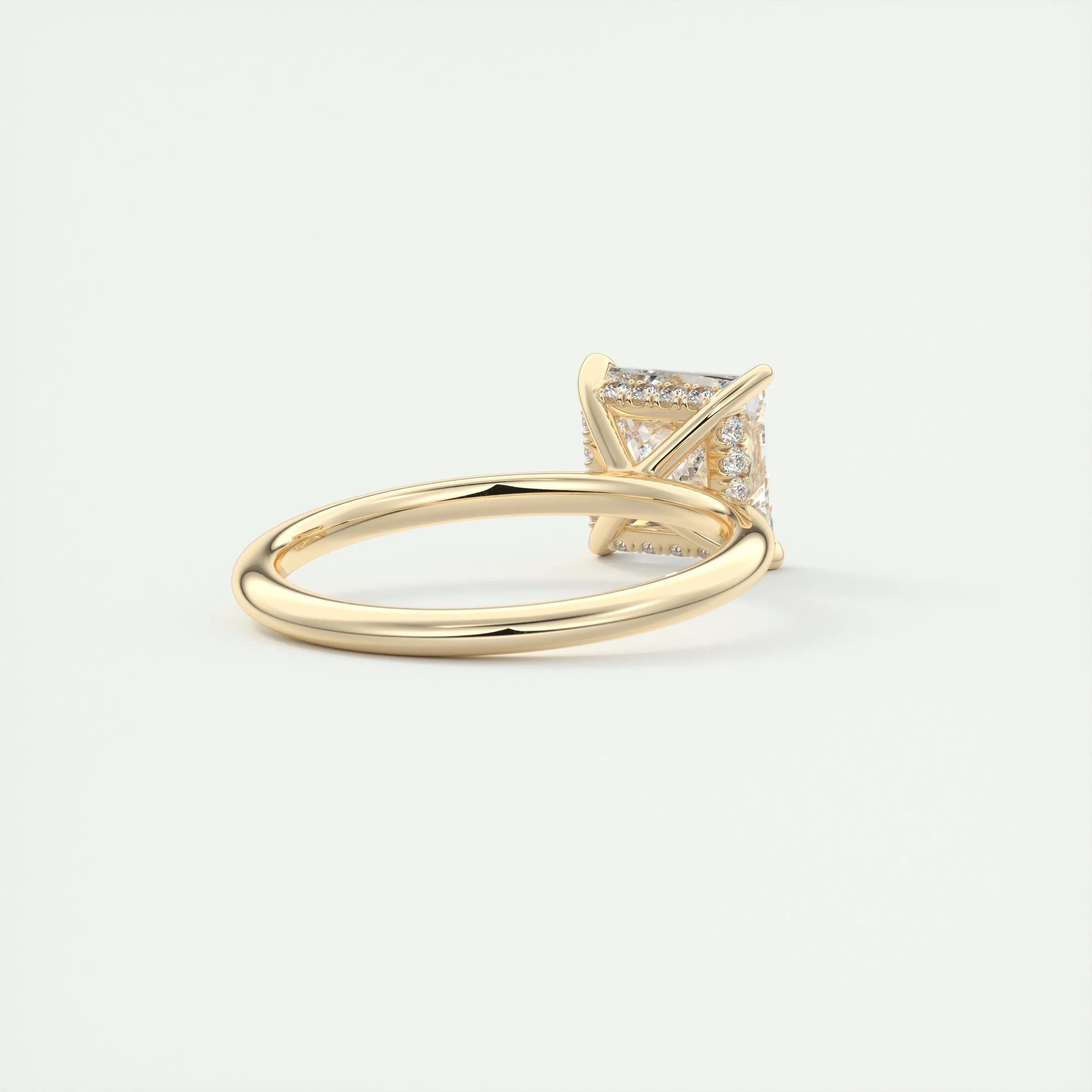 2.08 CT Princess Hidden Halo Moissanite Engagement Ring 10
