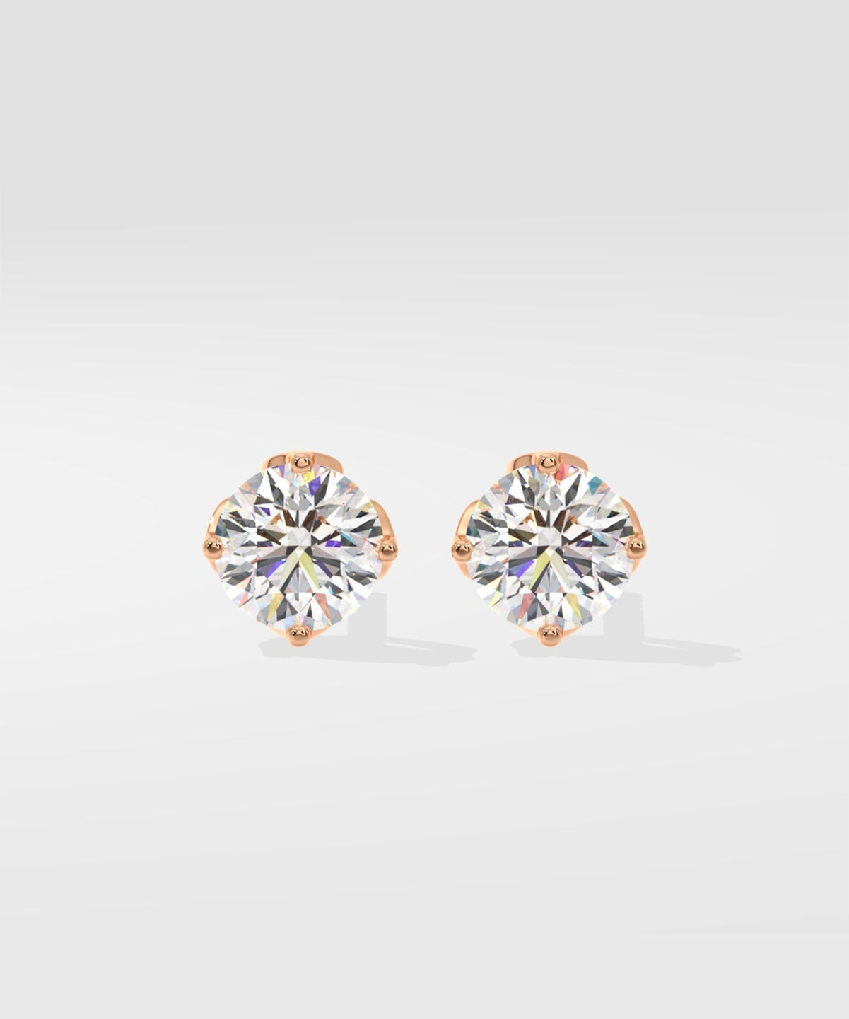 1.0 TCW Round Cut Moissanite Solitaire Stud Earrings 1