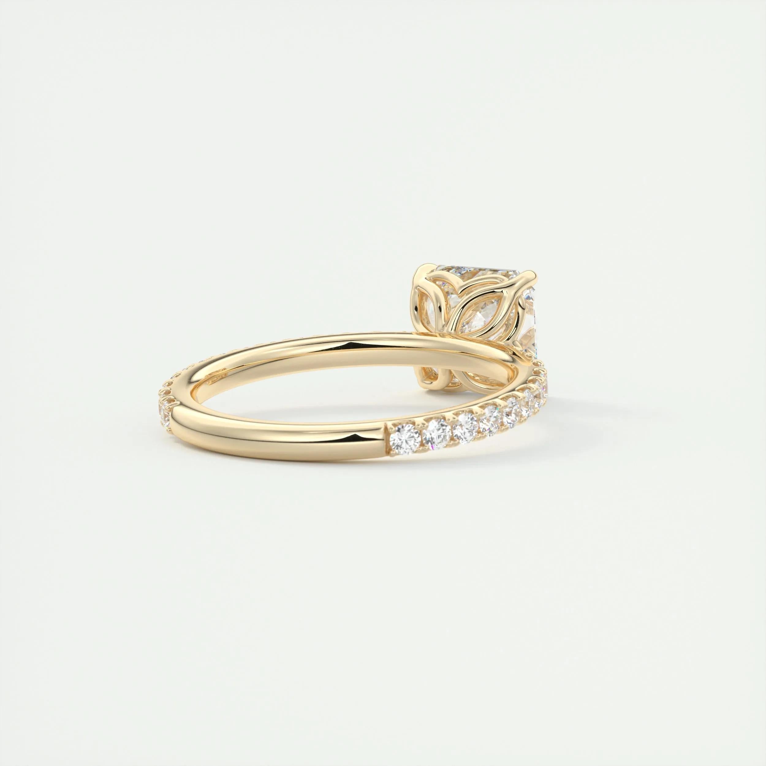 Pave Engagement Ring Featuring 2.03 CT Asscher Moissanite 10