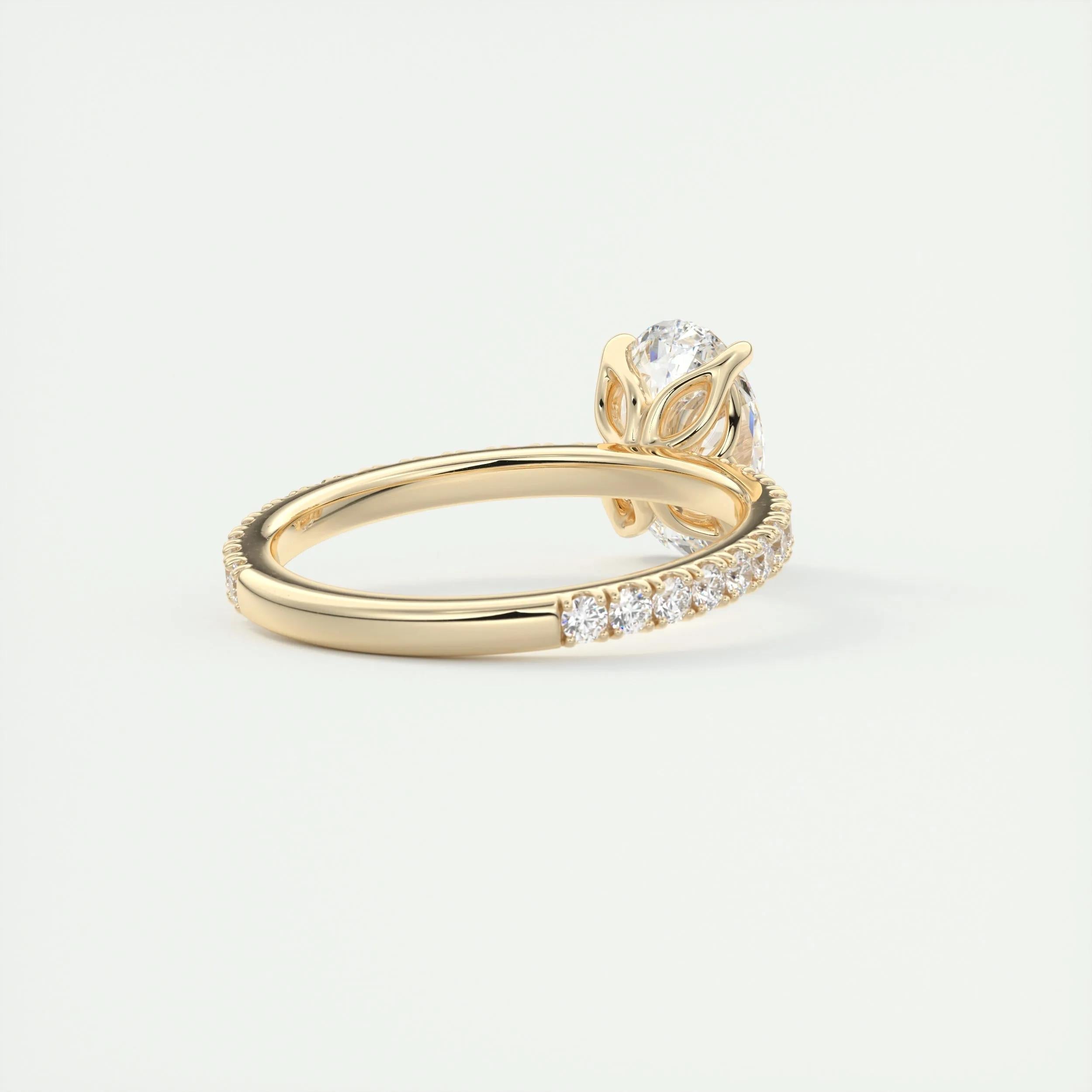 Pave Engagement Ring Featuring 1.91 CT Oval Moissanite 10