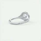 Halo Split Engagement Ring Featuring 2.0 CT Round Moissanite 3