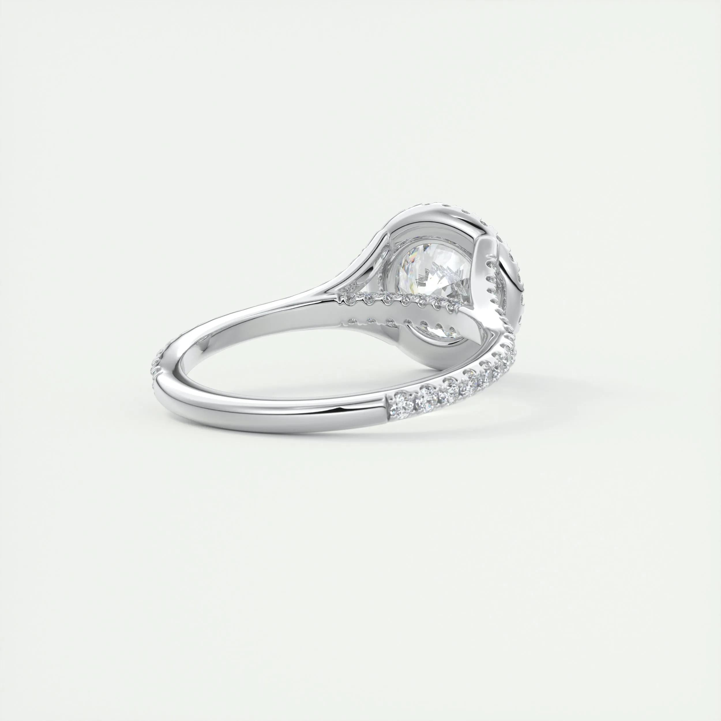 Halo Split Engagement Ring Featuring 2.0 CT Round Moissanite 3