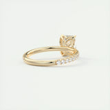 1.91 CT Emerald Shape Pave Moissanite Engagement Ring 9