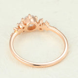 Cluster Engagement Ring Featuring 0.41 CT Round Moissanite 5