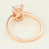 Pave Engagement Ring Featuring 1.60 CT Emerald Moissanite 5