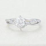 0.41 CT Round Shaped Moissanite Twisted Pave Engagement Ring 3