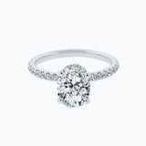 2.50 CT Oval Shaped Moissanite Hidden Halo & Pave Engagement Ring