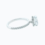 2.50 CT Oval Shaped Moissanite Hidden Halo & Pave Engagement Ring