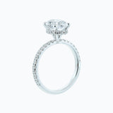 2.50 CT Oval Shaped Moissanite Hidden Halo & Pave Engagement Ring