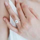 2.50 CT Oval Shaped Moissanite Hidden Halo & Pave Engagement Ring