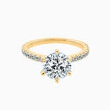 2.0 CT Round Shaped Moissanite Solitaire Pave Setting Engagement Ring 6