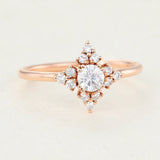Cluster Engagement Ring Featuring 0.22 CT Round Moissanite 3
