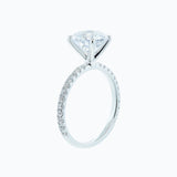 2.0 CT Round Shaped Moissanite Pave Engagement Ring