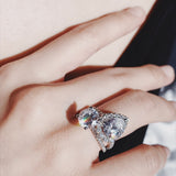 2.0 CT Round Shaped Moissanite Pave Engagement Ring