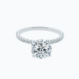 2.0 CT Round Shaped Moissanite Pave Engagement Ring