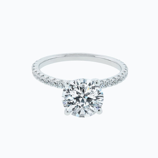 2.0 CT Round Shaped Moissanite Pave Setting Engagement Ring 1
