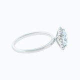 1.50 CT Asscher Shaped Moissanite Halo Engagement Ring