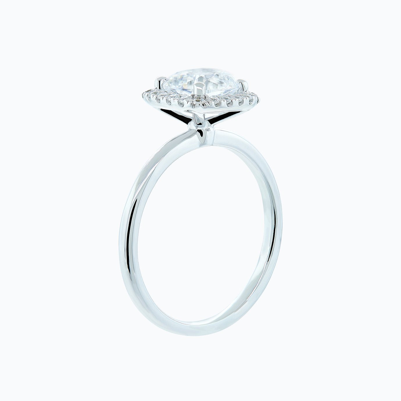 1.50 CT Asscher Shaped Moissanite Halo Engagement Ring