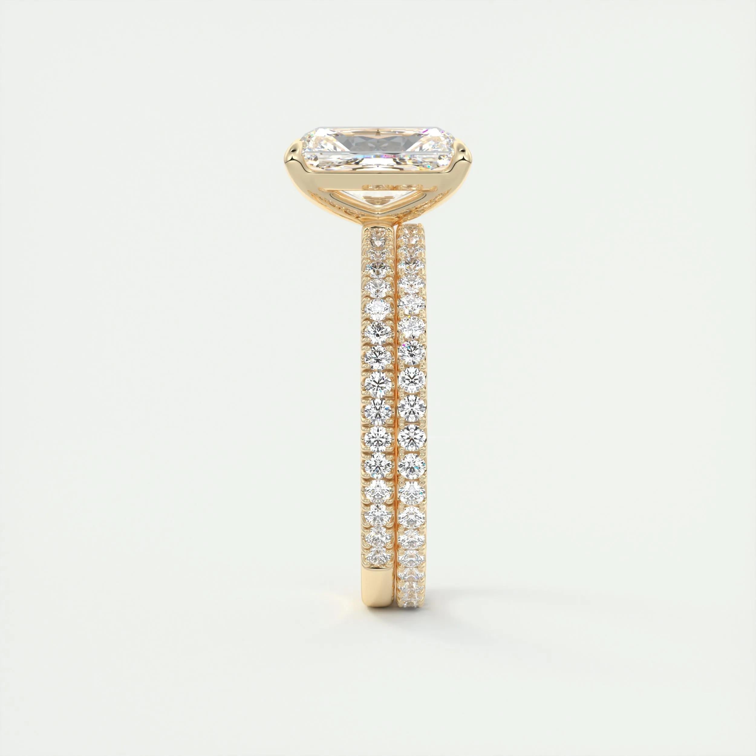 Pave Engagement Ring Featuring 2.0 CT Radiant Moissanite 13