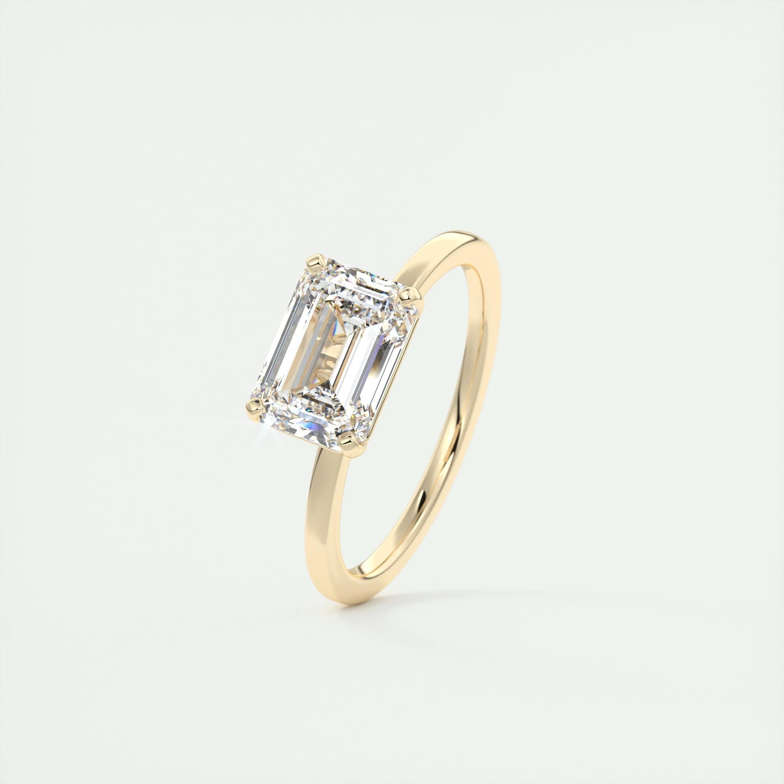 Solitaire Engagement Ring Featuring 1.91 CT Emerald Moissanite 12