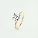 Pave Engagement Ring Featuring 2.15 CT Cushion Moissanite 11