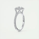 Halo Split Engagement Ring Featuring 2.0 CT Round Moissanite 5