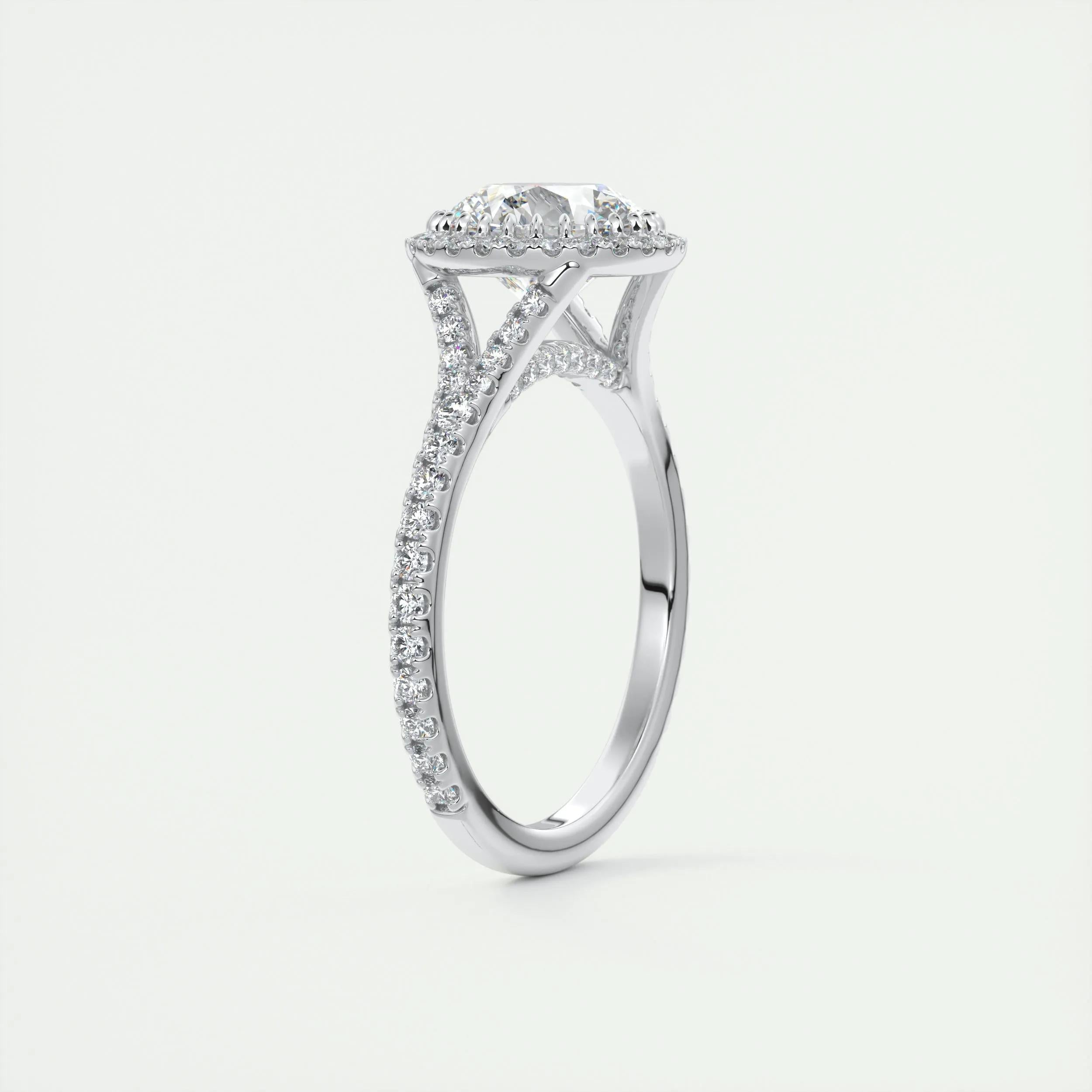 Halo Split Engagement Ring Featuring 2.0 CT Round Moissanite 5