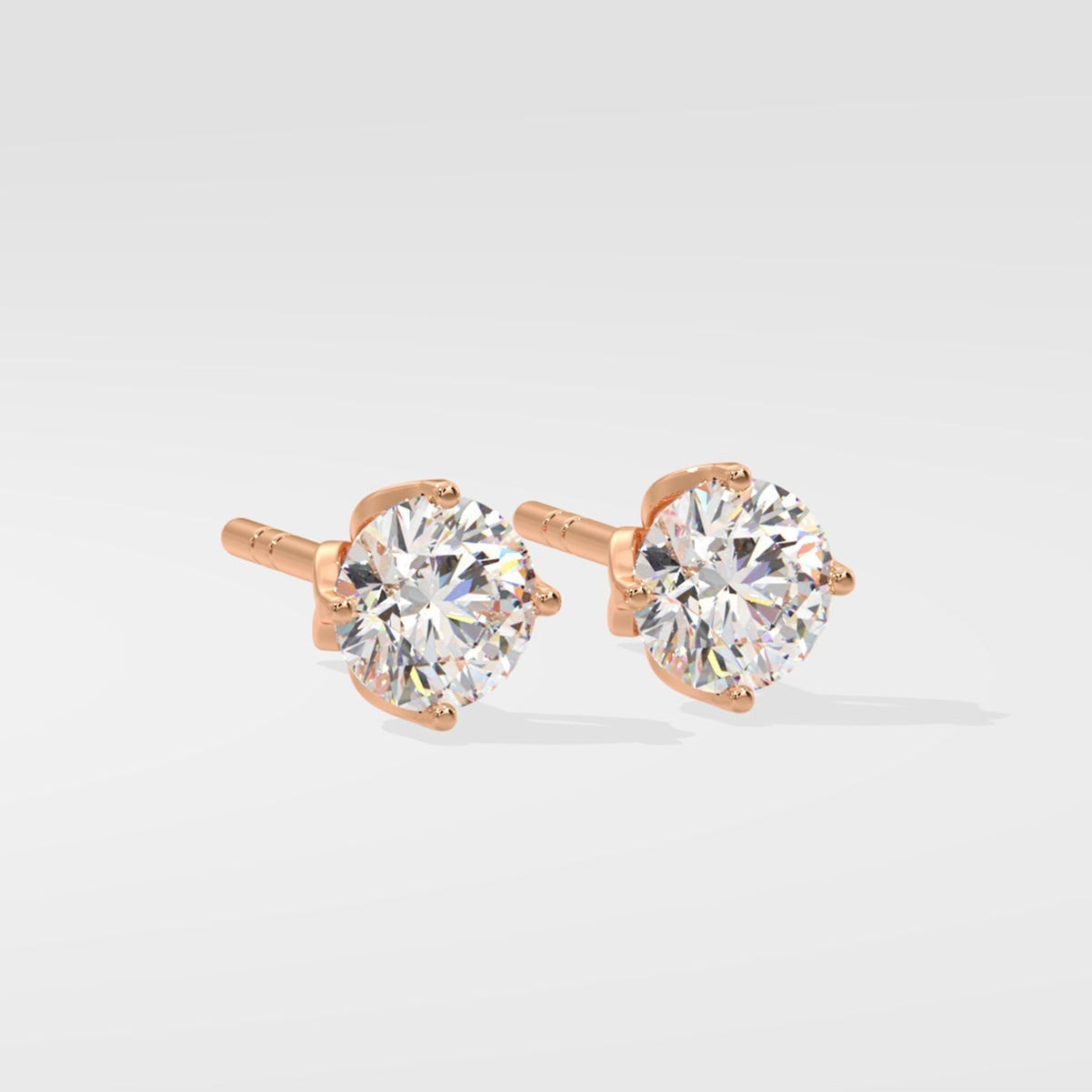 1.0 TCW Round Cut Moissanite Solitaire Stud Earrings 4