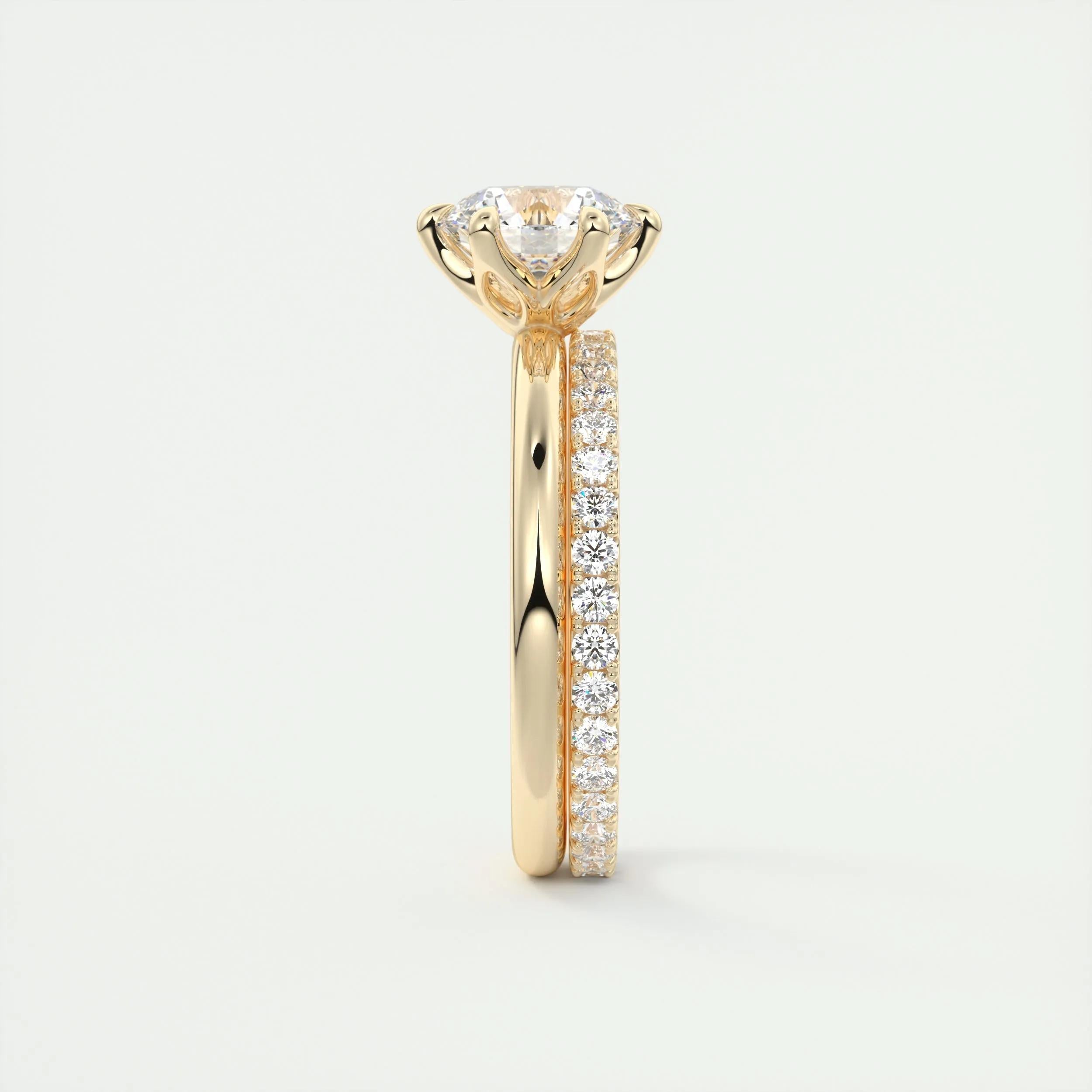 Solitaire Bezel Engagement Ring Featuring 1.35 CT Round Moissanite 12