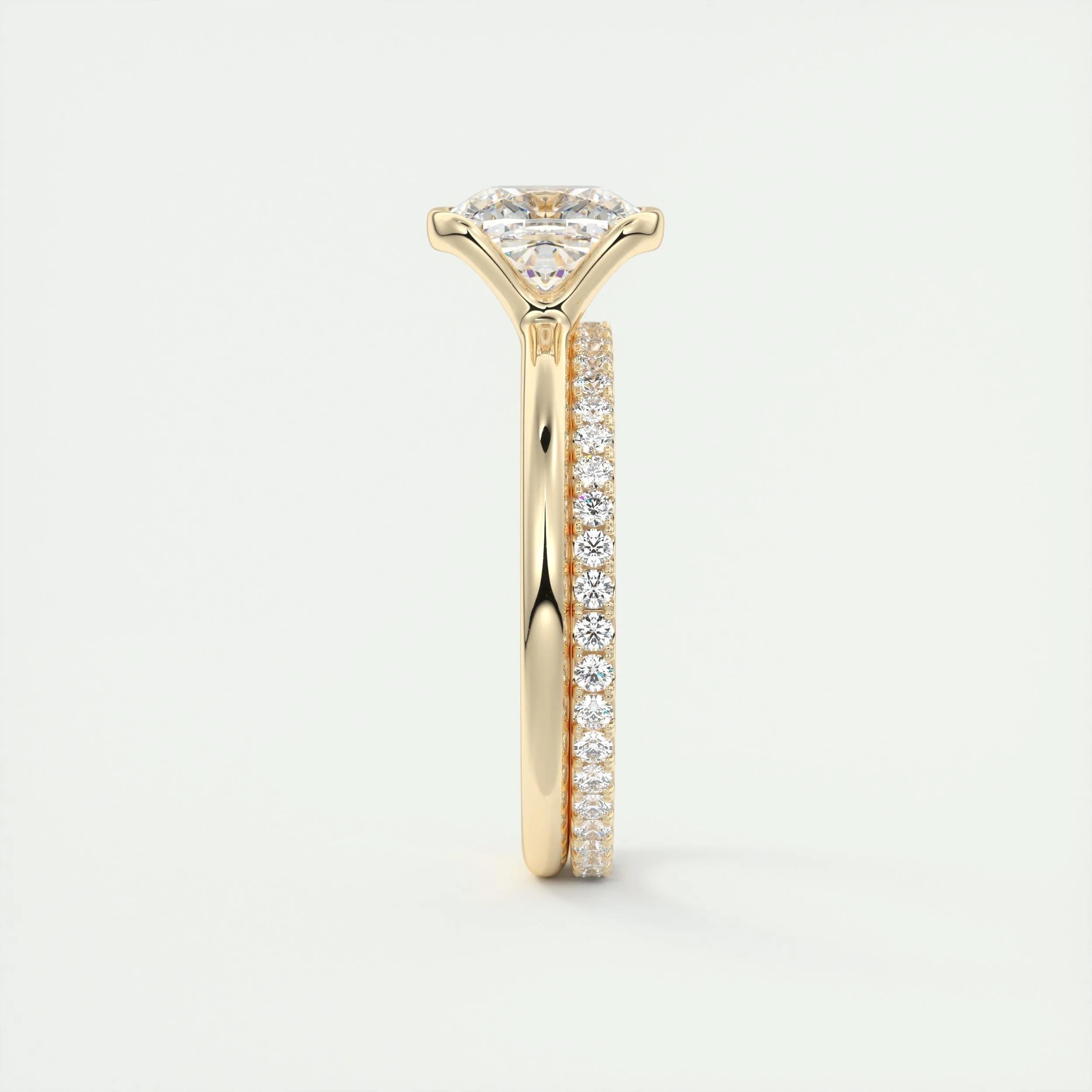 Solitaire Bezel Engagement Ring Featuring 2.15 CT Cushion Moissanite 13