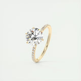 Pave Engagement Ring Featuring 2.0 CT Round Moissanite 11