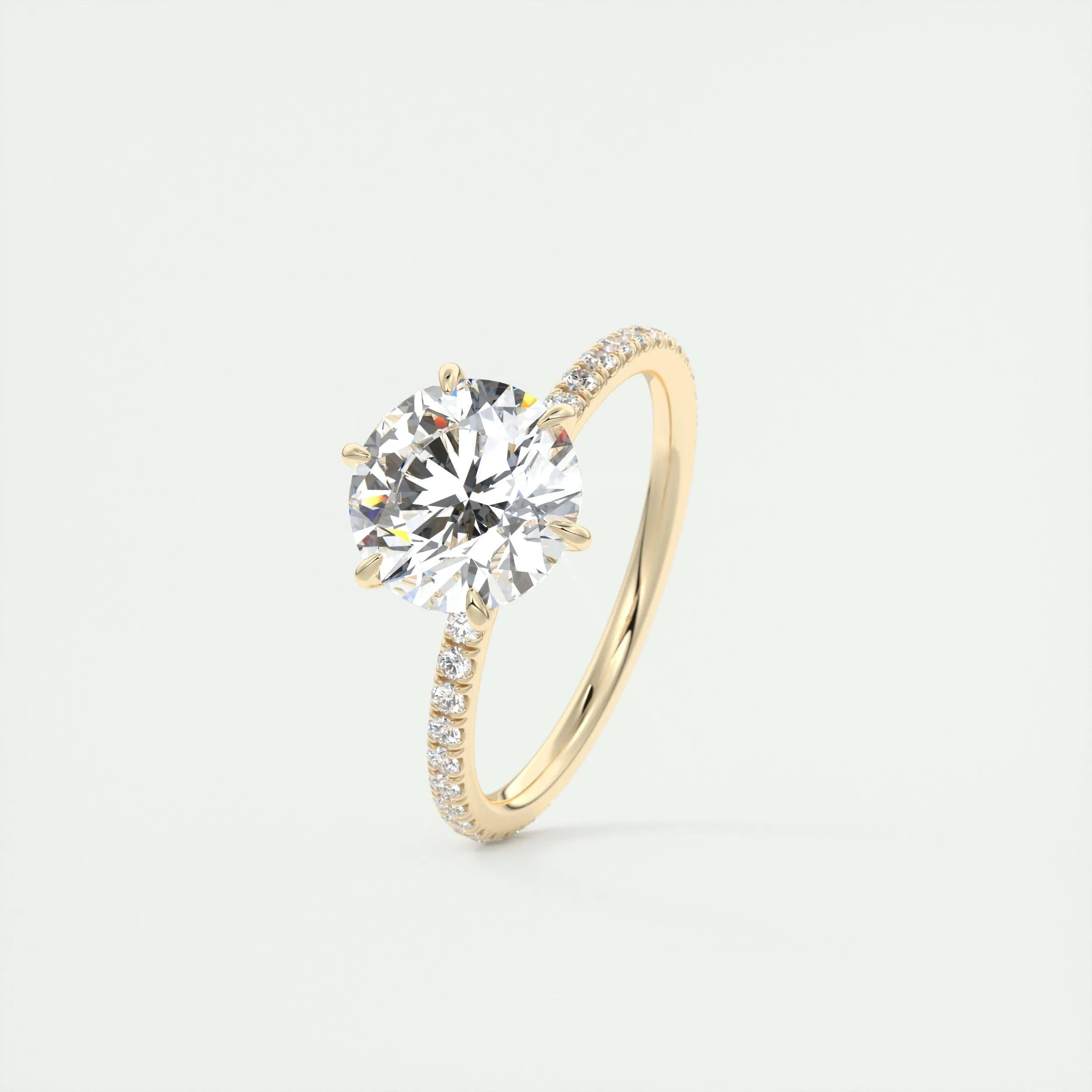 Pave Engagement Ring Featuring 2.0 CT Round Moissanite 11