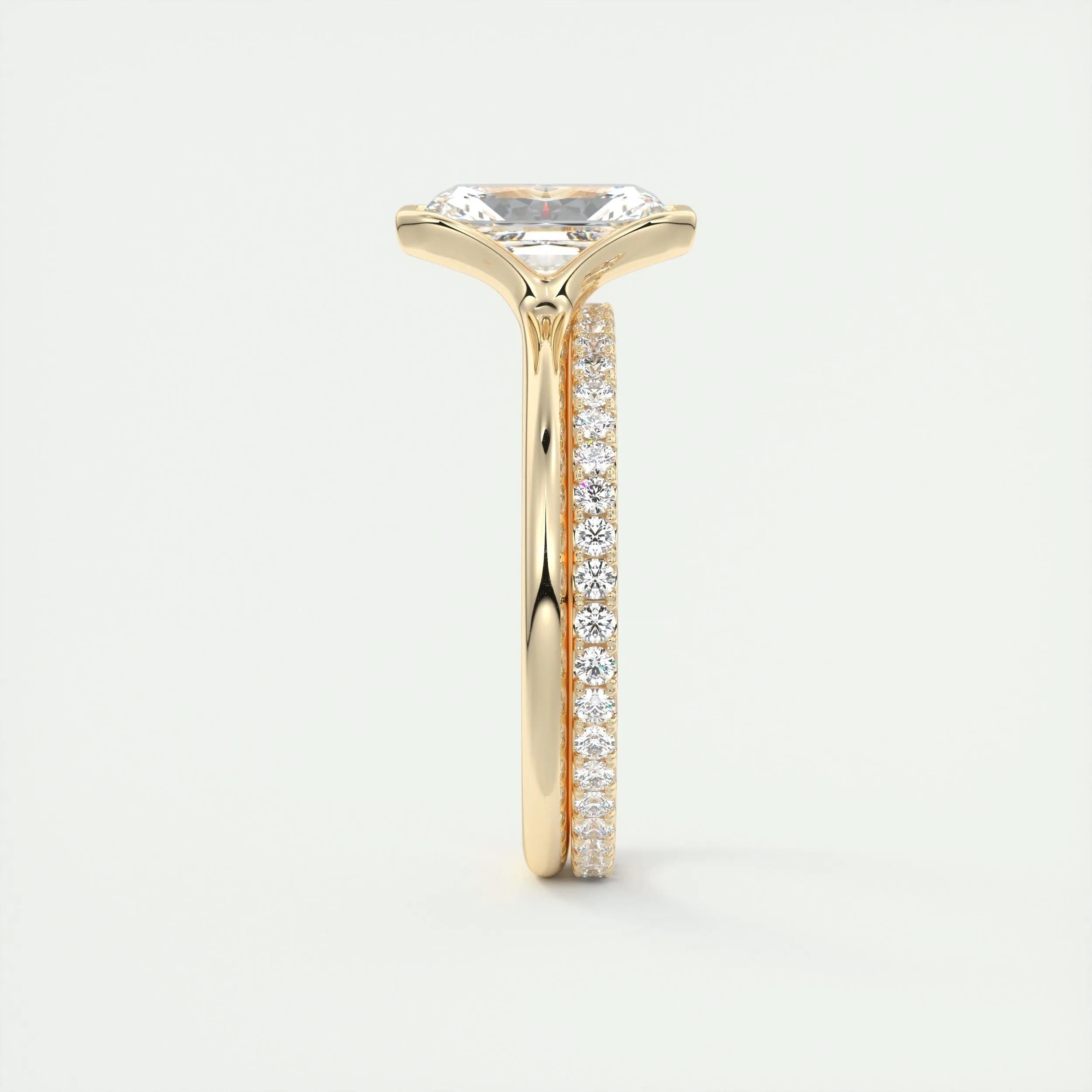 Solitaire Bezel Engagement Ring Featuring 2.10 CT Radiant Moissanite 12