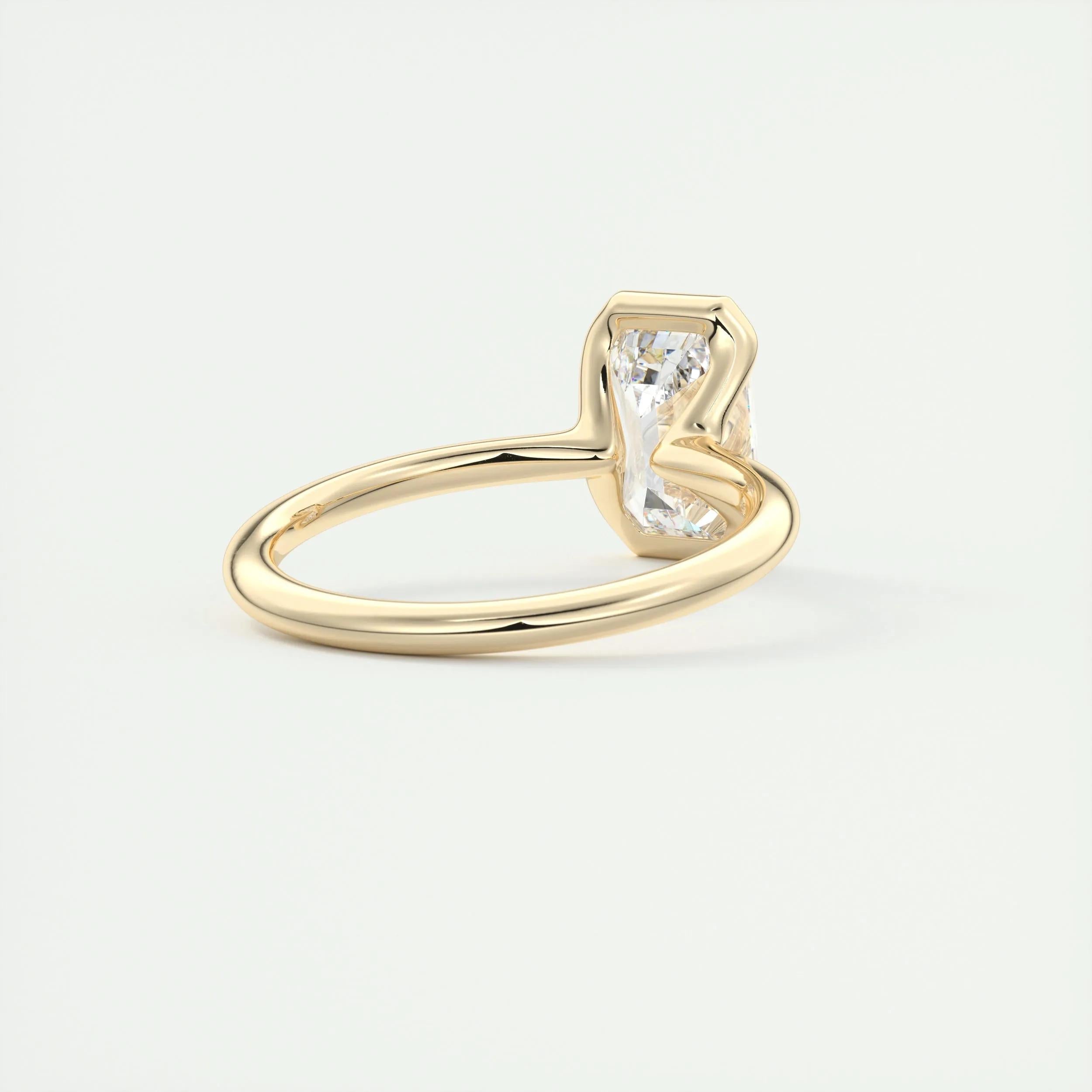 Solitaire Bezel Engagement Ring Featuring 1.91 CT Emerald Moissanite 10