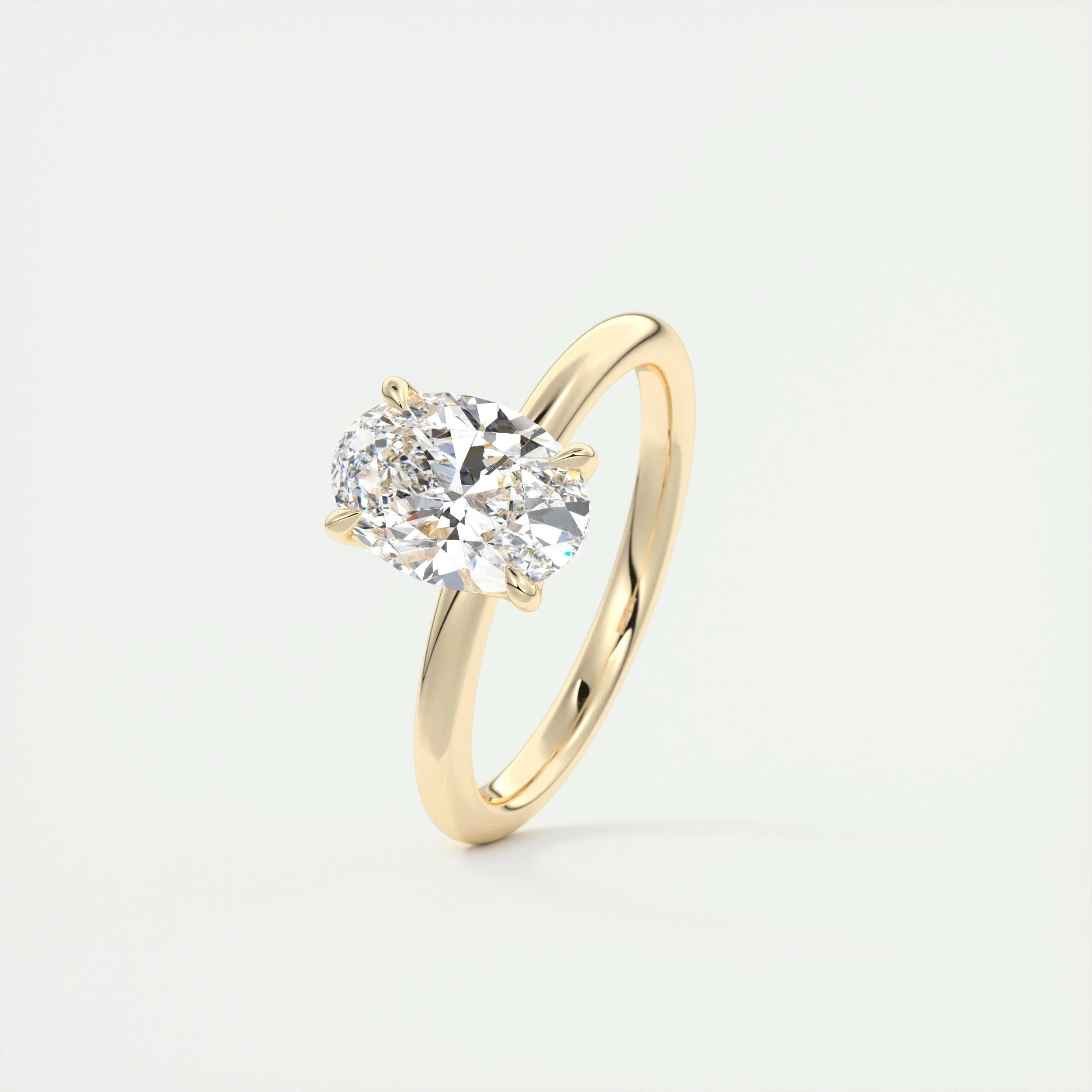 Solitaire Engagement Ring Featuring 1.91 CT Oval Moissanite 12