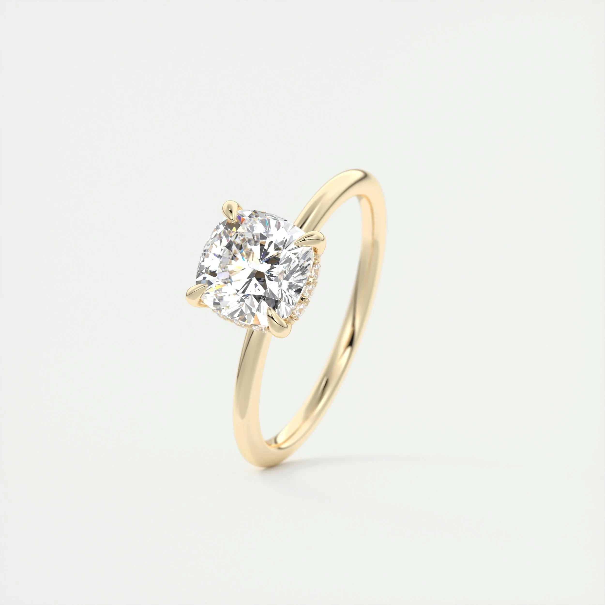 Hidden Halo Engagement Ring Featuring 2.15 CT Cushion Moissanite 11